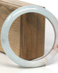 Baikalla Light Green & White W/ SaJin Jadeite Jade Bangle Bracelet (60.5mm) 