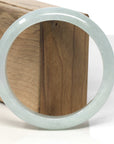 Baikalla Light Green Jadeite Jade "Half Round" Bangle Bracelet (62mm) 