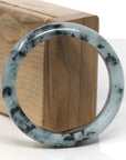 Baikalla Blue-Green & Wuji Jadeite Jade "Half Round" Bangle Bracelet (55.5mm) 