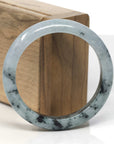 Baikalla Blue-Green & Wuji Jadeite Jade "Half Round" Bangle Bracelet (55.5mm) 