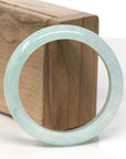 Baikalla Light Apple-Green Jadeite Jade "Half Round" Bangle Bracelet (53.5mm) 