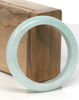 Baikalla Light Apple-Green Jadeite Jade "Half Round" Bangle Bracelet (53.5mm) 