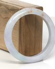 Baikalla Light Green & Lavender W/ SaJin Jadeite Jade "Half Round" Bangle Bracelet (56mm) 