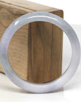 Baikalla Smoky Light Lavender & Grey Wuji Jadeite Jade "Half Round" Bangle Bracelet (57mm) 