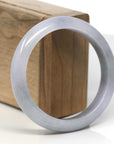 Baikalla Smoky Light Lavender & Grey Wuji Jadeite Jade "Half Round" Bangle Bracelet (57mm) 