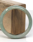 Baikalla Green Jadeite Jade "Half Round" Bangle Bracelet (57.3mm) 