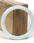 Baikalla Light Green Jadeite Jade "Half Round" Bangle Bracelet (57mm) 