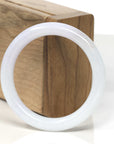 Baikalla White Jadeite Jade "Traditional Full Round" Bangle Bracelet (53mm) 