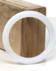 Baikalla White Jadeite Jade "Traditional Full Round" Bangle Bracelet (53mm) 