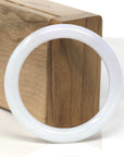 Baikalla White Jadeite Jade "Traditional Full Round" Bangle Bracelet (53mm) 