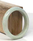 Baikalla Light Yellow-Green Jadeite Jade "Half Round" Bangle Bracelet (57mm) 