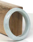 Baikalla Light Green Jadeite Jade "Half Round" Bangle Bracelet (56.4mm) 