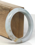 Baikalla Light Green & SaJin (Golden Dust) Jadeite Jade "Half Round" Bangle Bracelet (56.5mm) 