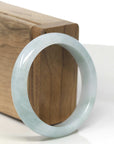 Baikalla Light Green Jadeite Jade "Half Round" Bangle Bracelet (53.5mm) 