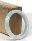 Baikalla Light Green Jadeite Jade "Half Round" Bangle Bracelet (53.5mm) 
