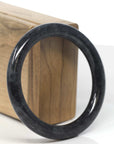 Baikalla Genuine Burmese Black Wuji Jadeite Jade Bangle Bracelet (55mm-59mm) 