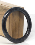 Baikalla Genuine Burmese Black Wuji Jadeite Jade Bangle Bracelet (55mm-59mm) 