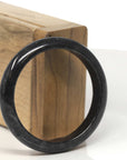 Baikalla Genuine Burmese Black Wuji Jadeite Jade Bangle Bracelet (54.1 mm) 