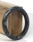 Baikalla Genuine Burmese Black wuji Jadeite Jade Bangle Bracelet (58.3 mm) 