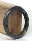 Baikalla Genuine Burmese Black wuji Jadeite Jade Bangle Bracelet (58.3 mm) 