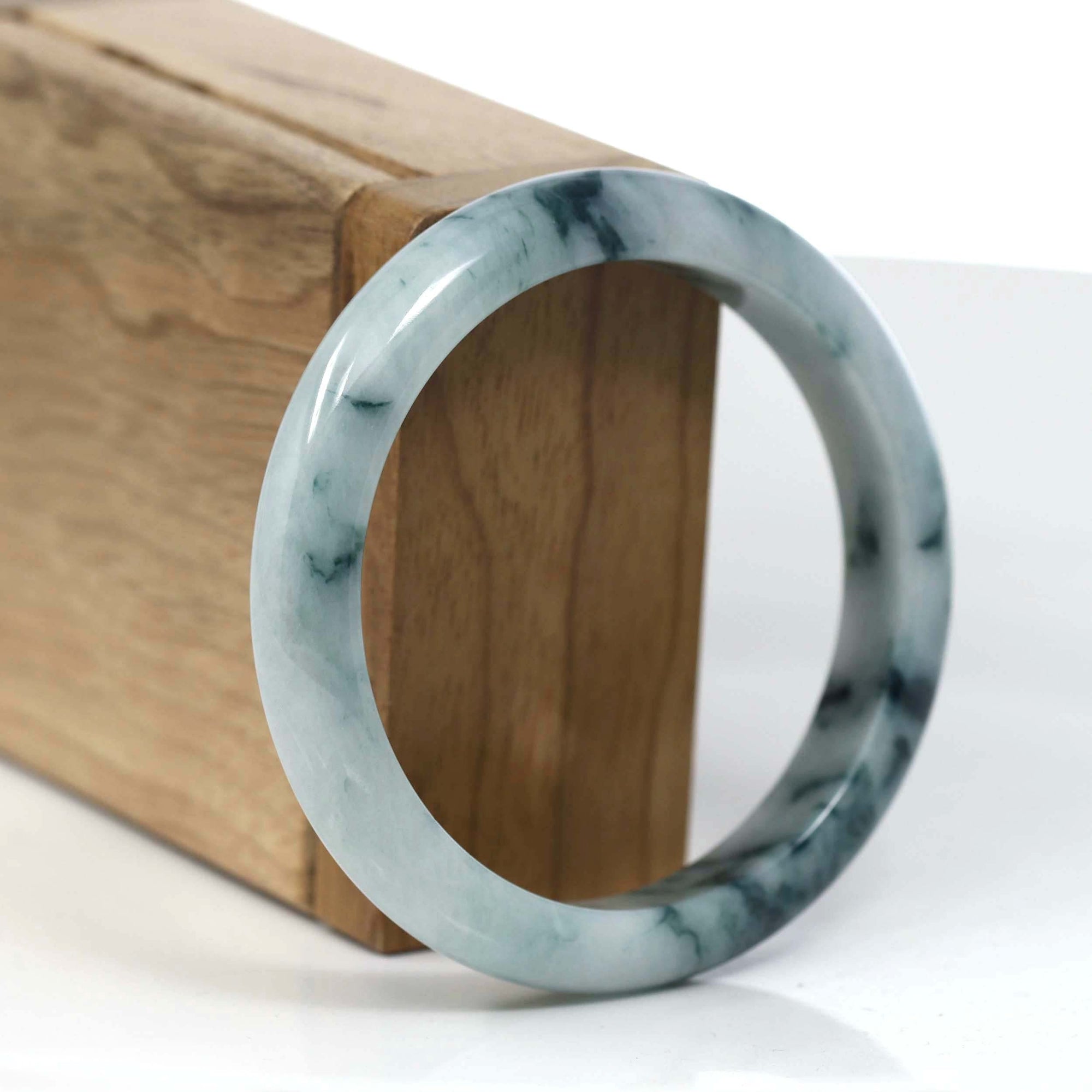 Baikalla Jewelry Jadeite Jade Bangle Bracelet Baikalla Natural Burmese Blue-green Jadeite Jade Bangle Bracelet (55.80mm)#T146