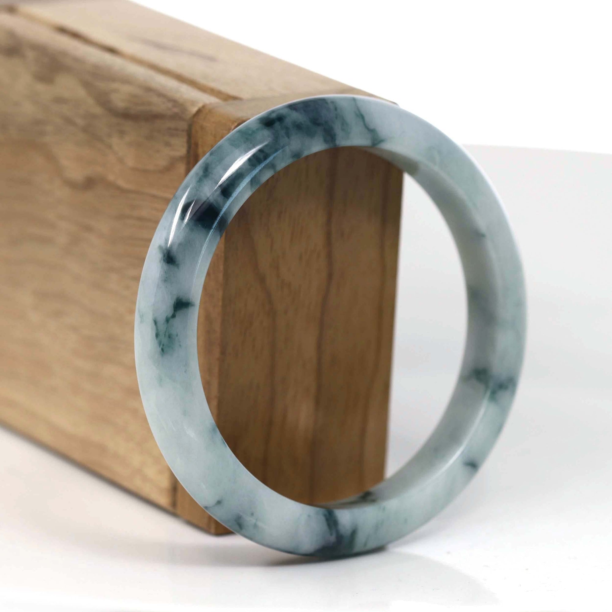 Baikalla Jewelry Jadeite Jade Bangle Bracelet Baikalla Natural Burmese Blue-green Jadeite Jade Bangle Bracelet (55.80mm)#T146