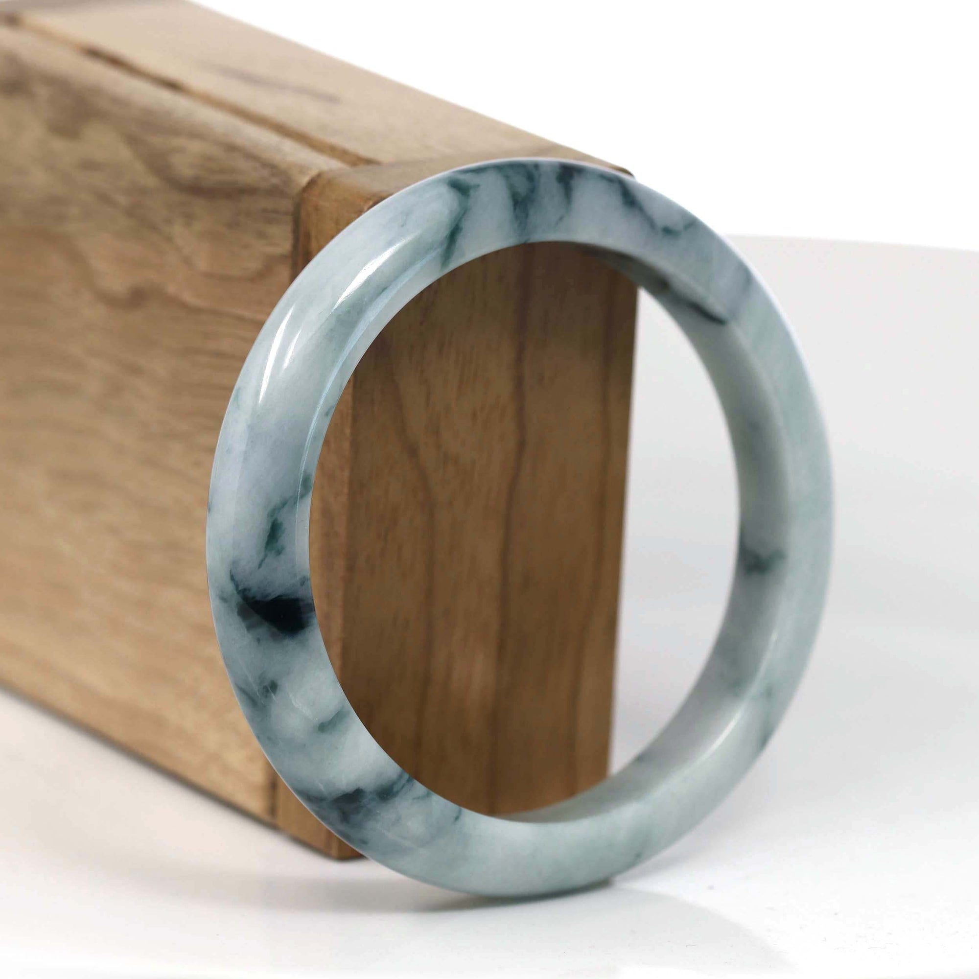 Baikalla Jewelry Jadeite Jade Bangle Bracelet Baikalla Natural Burmese Blue-green Jadeite Jade Bangle Bracelet (55.80mm)#T146