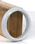 Baikalla Jewelry Jadeite Jade Bangle Bracelet Baikalla Genuine White & Green Burmese Jadeite Jade Bangle Bracelet (57.02mm)