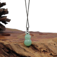 Baikalla Jewelry Jade Pendant Pendant Only 14K White Gold Jadeite Jade Good Luck Hulu Bottle Gourd Necklace