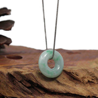 Baikalla Jewelry Jade Pendant Necklace Baikalla "Good Luck Button" Necklace Green Jadeite Jade Pendant For Men