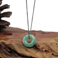 Baikalla Jewelry Jade Pendant Necklace Baikalla "Good Luck Button" Necklace Green Jadeite Jade Pendant