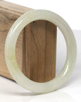 Baikalla Icy Light Yellow "Traditional Round" Jadeite Jade Bangle Bracelet (59.5mm) 