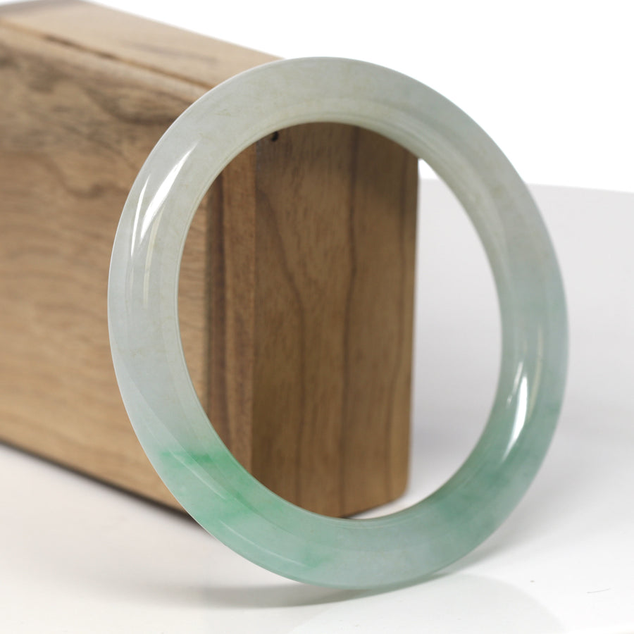Baikalla Icy Light Green & Apple-Green "Traditional Round" Jadeite Jade Bangle Bracelet (60.7mm) #TT204 GIA #1236435873
