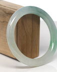 Baikalla Icy Light Green & Apple-Green "Traditional Round" Jadeite Jade Bangle Bracelet (60.7mm) 