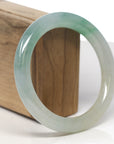 Baikalla Icy Light Green & Apple-Green "Traditional Round" Jadeite Jade Bangle Bracelet (60.7mm) 