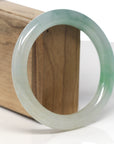 Baikalla Icy Light Green & Apple-Green "Traditional Round" Jadeite Jade Bangle Bracelet (60.7mm) 