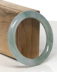 Baikalla Icy Green "Traditional Round" Jadeite Jade Bangle Bracelet (54.9mm) 