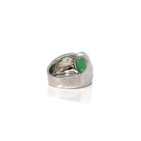 Baikalla Jewelry Jadeite Engagement Ring Baikalla™ Sterling Silver Genuine Green Jadeite Jade Men's Ring
