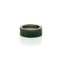 Baikalla Jewelry Jade Ring Baikalla™ "Signature Signet" Stainless Steel Real Green Nephrite Jade Classic Men's Band