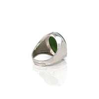 Baikalla Jewelry Jade Ring Baikalla Sterling Silver Oval Green Nephrite Jade Men's Ring