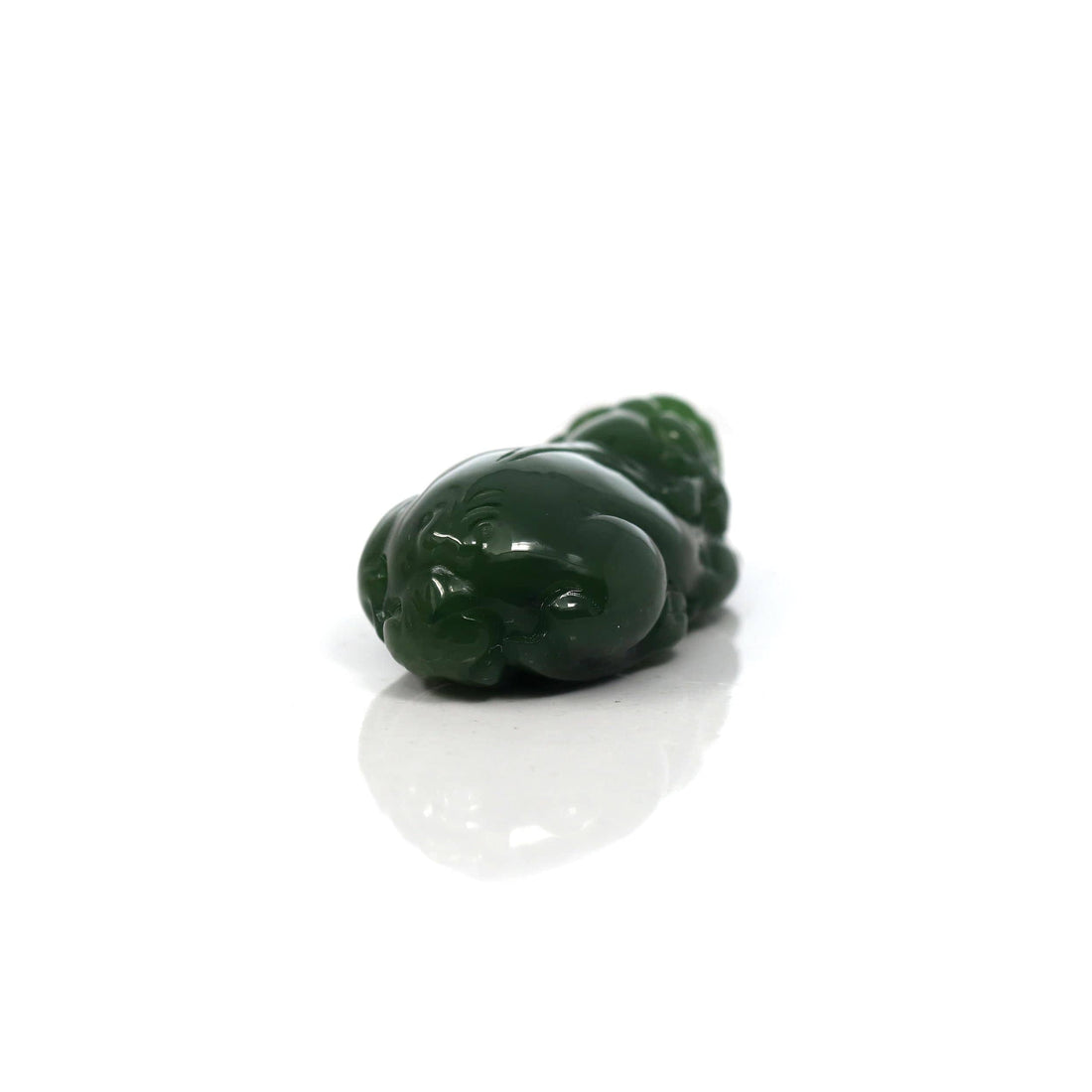 Baikalla Jewelry genuine jadeite carving Baikalla™ Pi Xiu Genuine Burmese Green Jadeite Jade PiXiu Pendant Necklace (FengShui Lucky)