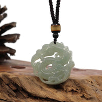 Baikalla Jewelry Jade Pendant Necklace Baikalla "Jade Dragon In Cloud" Genuine White Nephrite Jade Dragon Pendant Necklace