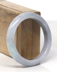 Baikalla Lavender W/ Green Patch Jadeite Jade "Half Round" Bangle Bracelet (56.2mm) 
