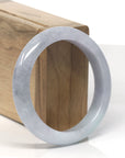 Baikalla Lavender W/ Green Patch Jadeite Jade "Half Round" Bangle Bracelet (56.2mm) 