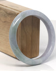 Baikalla Green & Lavender Jadeite Jade "Half Round" Bangle Bracelet (60.6mm) 