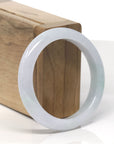 Baikalla Light Lavender W/ Green Patch Jadeite Jade "Half Round" Bangle Bracelet (54.5mm) 