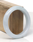 Baikalla Light Blue-Green Jadeite Jade "Half Round" Bangle Bracelet (58.5mm) 
