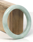 Baikalla Light Apple-Green Jadeite Jade "Half Round" Bangle Bracelet (60.3mm) 