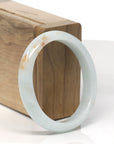 Baikalla Light Green W/ Sajin Burmese Jadeite Jade Oval Bangle (55.4mm ) 