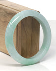 Baikalla Apple-Green Jadeite Jade "Half Round" Bangle Bracelet (58.3mm) 